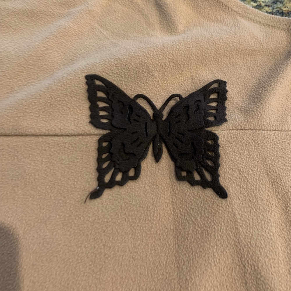Y2K Asymmetrical Tank Top Butterfly Camel Color Size Large - Picture 3 of 8